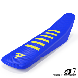 Husă Universală pentru Șa ONEGRIPPER MR74 V2 RIBBED Edition Albastru/Galben Neon – Mario Roman – Enduro & Motocross, nordicamoto.ro
