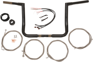 Ape Hanger Handlebar Kit Black, 2, nordicamoto.ro