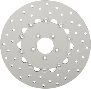 Polished Stainless Steel Drilled Brake Rotor Polished, 1, nordicamoto.ro