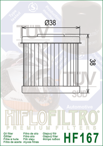 Filtru ulei DAELIM VT125 EVOLUTION, LML 125 STAR 4T Hiflofiltro HF167