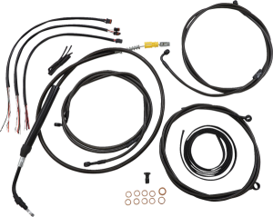 Complete Midnight Braided Handlebar Cable/brake Line Kit Black, 1, nordicamoto.ro