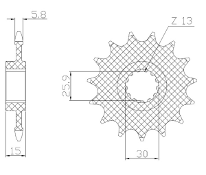 Powerdrive Countershaft Sprocket Black, Parkerized
