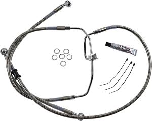 Extended Length Stainless Steel Brake Line Kit Silver, Clear-coated Oversize [+254 mm (10'')], 1, nordicamoto.ro