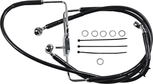 Extended Length Stainless Steel Brake Line Black, Vinyl Coated Oversize [+203 mm (8'')], 1, nordicamoto.ro