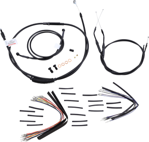 Complete Black Vinyl Handlebar Cable/line Kit For Ape Hanger Handlebars Black, 1, nordicamoto.ro