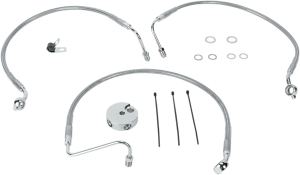 Stainless Steel Brake Line Kit Silver, Clear-coated