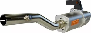 Tub de eșapament din aluminiu Apx, tip slip-on, anodizat transparent, 2, nordicamoto.ro