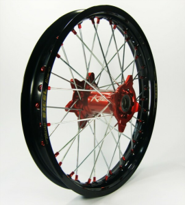 Elite Mx-en Wheel, Silver Spokes Black, Red
