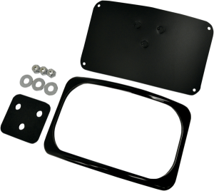 Small Radius Three-bolt Style License Plate Mount Assembly Gloss Black