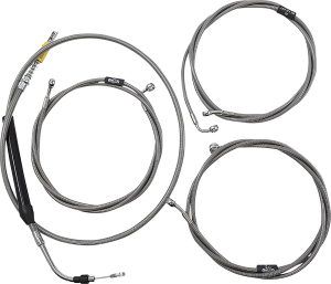 Standard Stainless Braided Handlebar Cable/brake Line Kit Silver, 2, nordicamoto.ro