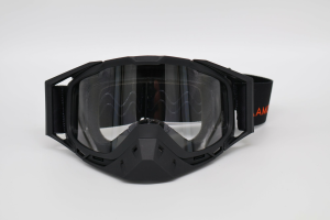 AMOQ Youth Snow Goggles Black-Orange, clear lens