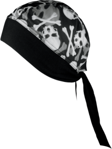 Skull And Crossbones Z-wrap Stretch Headwrap Black, 1, nordicamoto.ro
