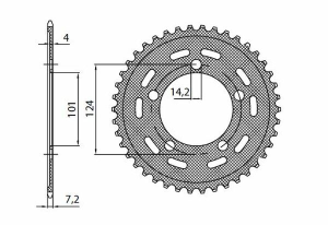 Steel Rear Sprocket Natural, 1, nordicamoto.ro