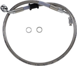 Extended Length Stainless Steel Brake Line Silver, Clear-coated