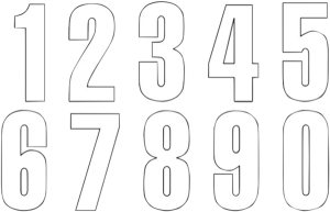 Three Series Numbers White