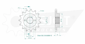Standard Sprocket Front 520 Natural, 2, nordicamoto.ro