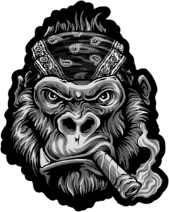 Gorilla Biker Patch Black, Gray, 1, nordicamoto.ro