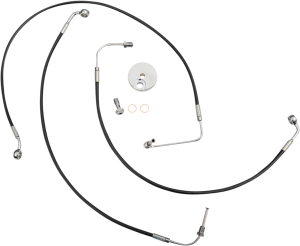 Black Braided Brake Line Kit Black 30, 1, nordicamoto.ro