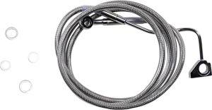 Extended Length Stainless Steel Brake Line Kit Silver, Clear-coated