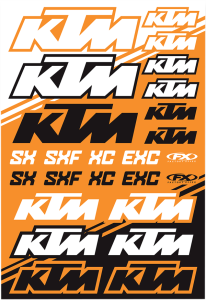 Sticker Sheet Black, Orange, White, 1, nordicamoto.ro