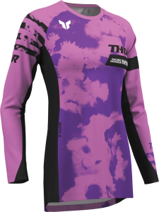 Womens Launchmode Bleach Jersey Purple, Black 
