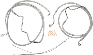 Designer Series Dot Front Lower Brake Line Kit Silver, Polished, 1, nordicamoto.ro