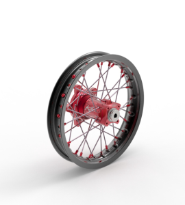 Elite Mx-en Wheel, Silver Spokes Black, Red, Silver