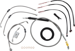 Complete Stainless Braided Handlebar Cable/brake Line Kit Silver, 1, nordicamoto.ro