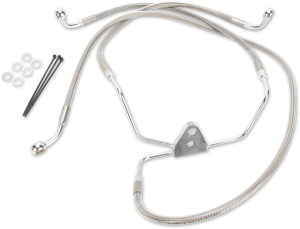 Extended Length Stainless Steel Brake Line Kit Silver, Clear-coated Oversize [+254 mm (10'')], 1, nordicamoto.ro