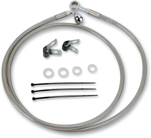 Extended Length Stainless Steel Brake Line Kit Silver, Clear-coated Oversize [+51 mm (2'')], 1, nordicamoto.ro