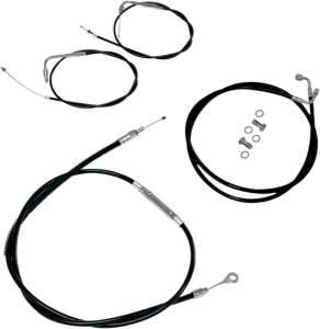 Standard Black Vinyl Braided Handlebar Cable/brake Line Kit Black, 1, nordicamoto.ro