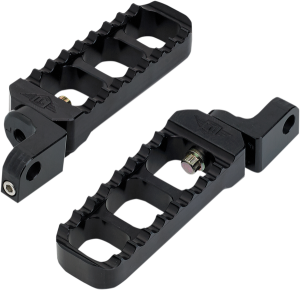 Adjustable Serrated Billet Footpegs Black