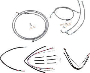 Complete Stainless Braided Handlebar Cable/brake Line Kit Silver