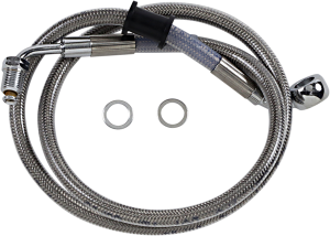 Extended Length Stainless Steel Brake Line Silver, Clear-coated