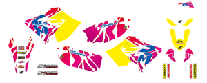Graphic Kit Retro Yellow, White, Blue, Pink, 1, nordicamoto.ro