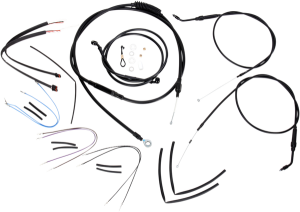 Complete Black Vinyl Handlebar Cable/line Kit For Ape Hanger Handlebars Black, 2, nordicamoto.ro