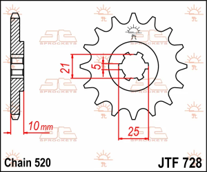 JT SPROCKETS Pinion față, culoare naturală, 2, nordicamoto.ro