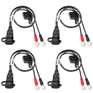 1/4(r) Eyelet Battery Connection Lead Black, 2, nordicamoto.ro