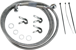 Extended Length Stainless Steel Brake Line Kit Silver, Clear-coated Oversize [+254 mm (10'')], 1, nordicamoto.ro
