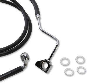 Extended Length Black Vinyl Brake Line Kit Black Oversize [+102 mm (4'')], 1, nordicamoto.ro