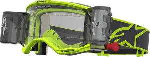 Ochelari Alpinestars Vision 5 Rora Roll-Off Galben Fluo/Negru/Lentila Clara, nordicamoto.ro