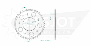 Pinion standard spate 525 negru, 2, nordicamoto.ro