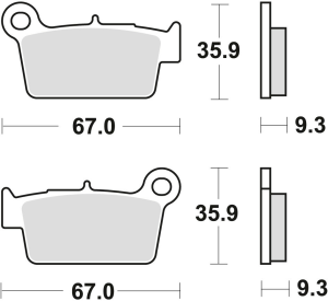 Placute frana spate TRW Sinterizate OFFROAD (PERFORMANCE) KAWASAKI KXF 250 '04-/ KLX 450 '07-/KXF 450 '04-/ KXE 450 '10-/ SUZUKI RMZ 250 '04-/ RMZ 450 '05-/YAMAHA YZ 125 '03-/WR 250 '08-'14/ YZ 250 '02-/WR / YZ 450 '03-