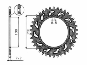 Steel Rear Sprocket Natural, 1, nordicamoto.ro