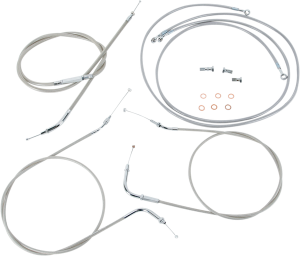 Stainless Handlebar Cable/line Kit Silver