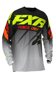 Tricou FXR Clutch MX Black/Grey Fade/Hi Vis/Red