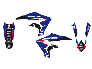 Graphics Kit With Seat Cover Black, Blue, White