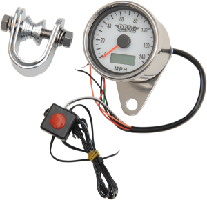 Programmable Mini Electronic Speedometer With Odometer/tripmeter White, 1, nordicamoto.ro