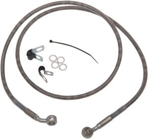 Extended Length Stainless Steel Brake Line Kit Silver, Clear-coated Oversize [+203 mm (8'')], 1, nordicamoto.ro