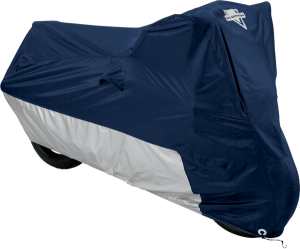 Deluxe All-season Motorcycle Cover Blue, Silver